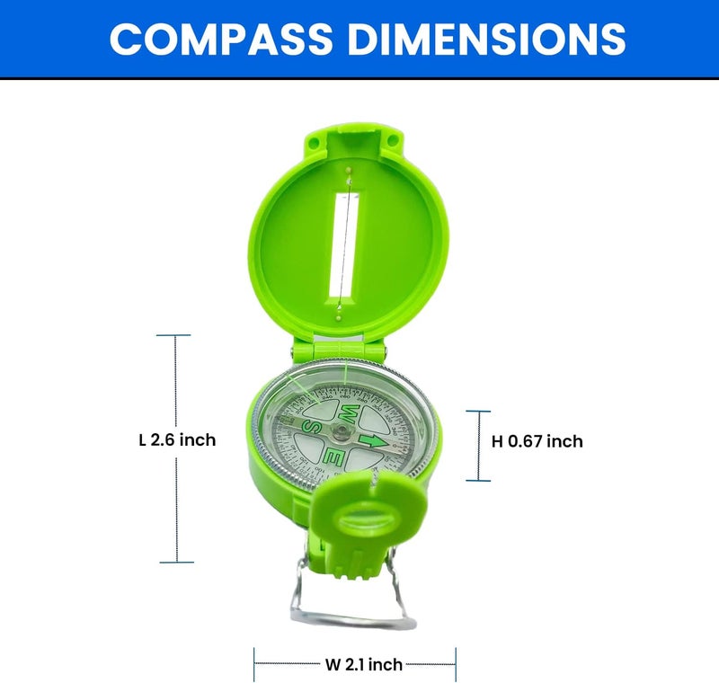 TurnOnSport 2-Pack Lensatic Compasses Hiking Backpacking Orienteering Compass Navigation - Boy Scout Compass for Kids | Professional Field Compasses for Map Reading - Best Survival Gifts - Image 4